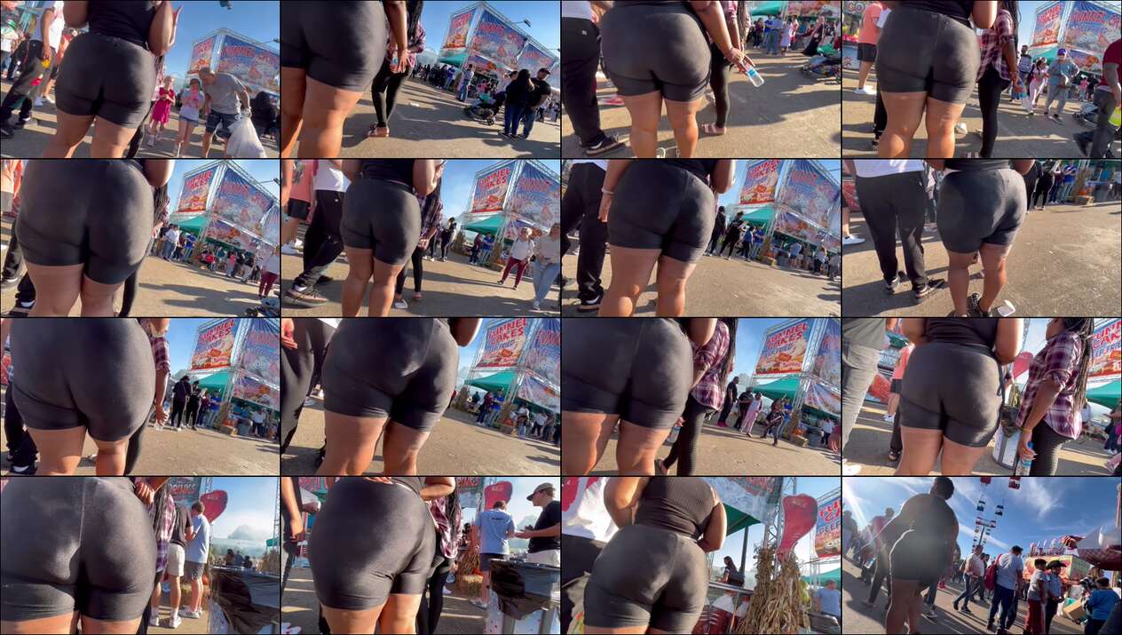 healthy thick hamhock ass bbw college ebony milf in shiny black booty shorts