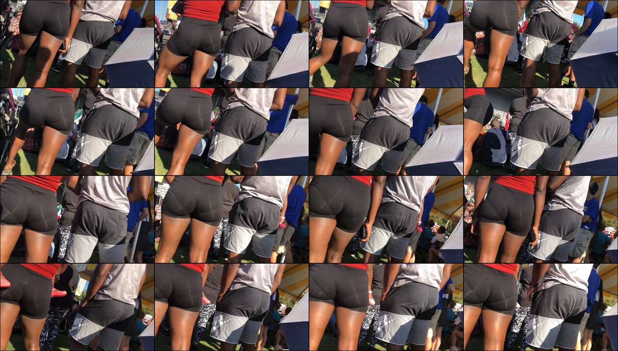bubble butt ebony with perfect long legs in sheer leggings shorts part 2