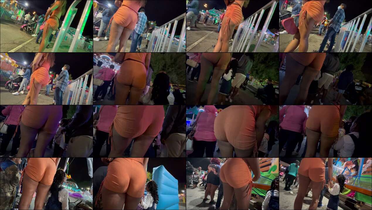 flexing clenching slim thick bubble ass ebony mom milf in peach booty shorts with long sexy legs in heels part 2