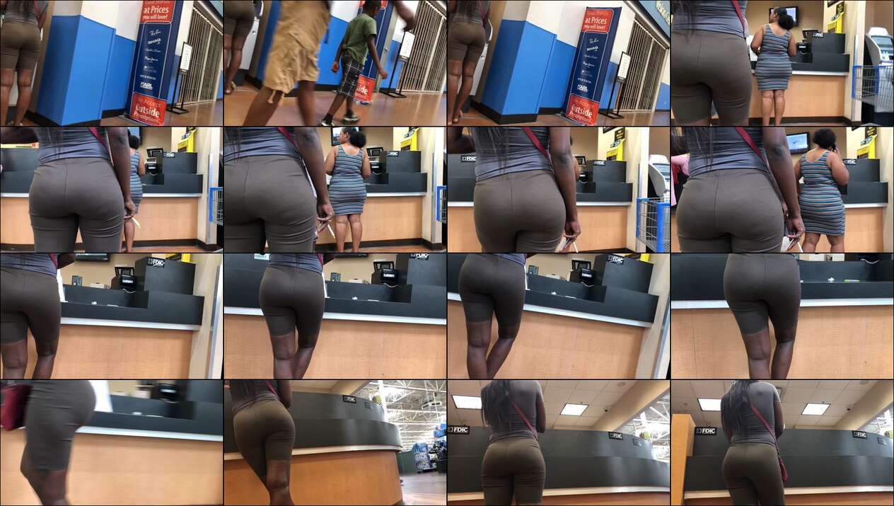 ghetto dark chocolate slim thick ebony in olive green booty shorts with a plump rump & long legs