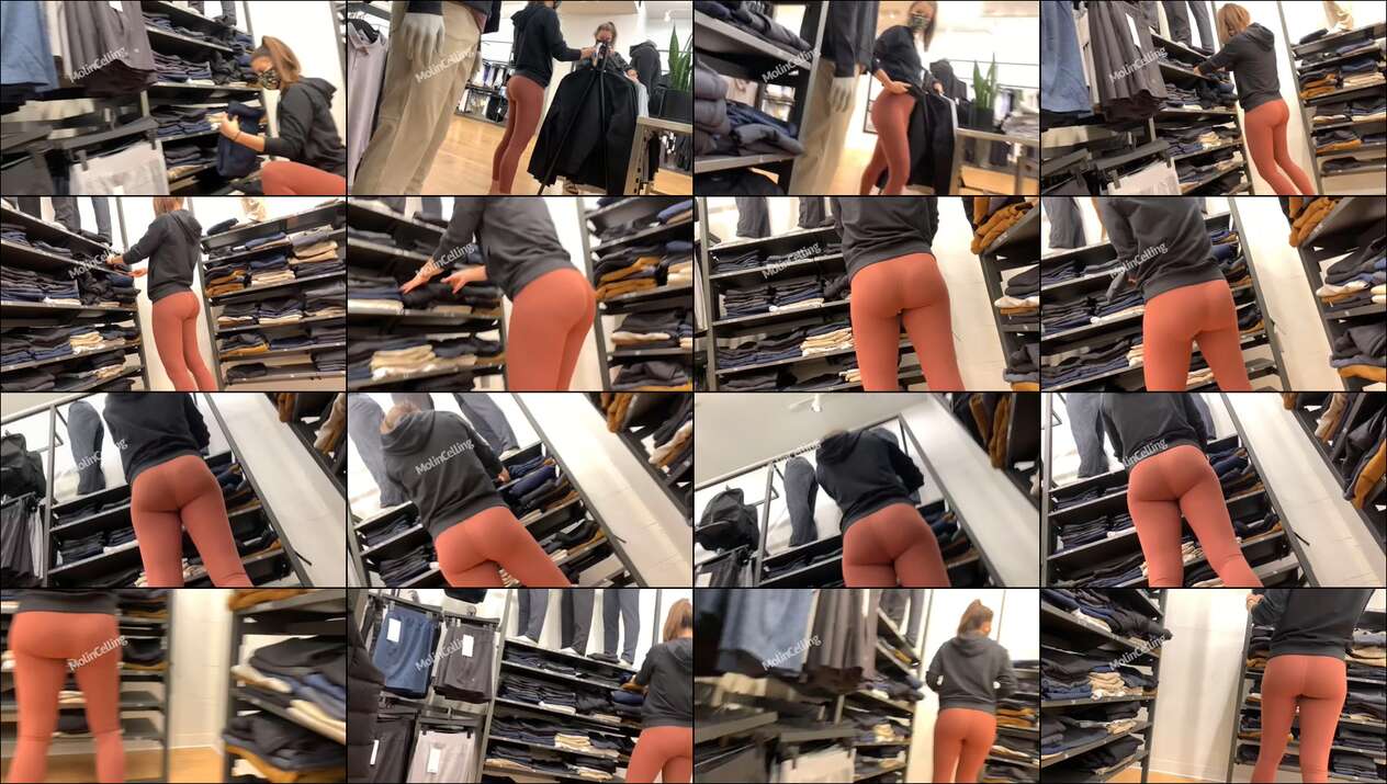 shop assistant lady in candid yogapants